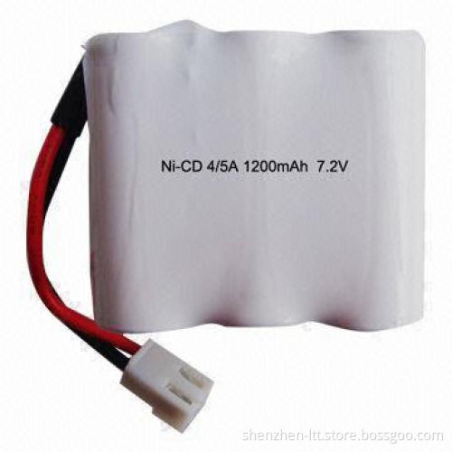 Ni-CD 4/5A Size, 1,200mAh Rechargeable Battery Pack, Voltage of 7.2V